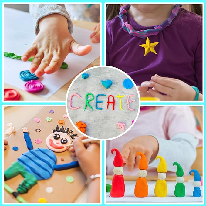 Modeling Clay Kit - 40 Colors Air Dry Clay DIY Molding Clay with Tools, Kids Art Crafts Gift for Boys & Girls Age 3-12 Year Olds