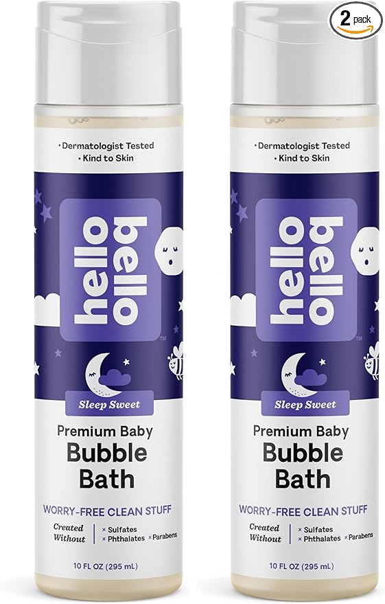 Hello Bello Bubble Bath, Sleep Sweet, 10 fl oz (Pack of 2) | Nighttime Formula | Hypoallergenic | For Babies & Kids | Vegan