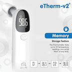 Elepho eTherm Ear & Forehead Non-Contact Thermometer Infrared & Digital Thermometers for Adults, Kids, Babies & Infants Instantly Accurately Reads Temperature Slim Design, Easy to Read Large Display.