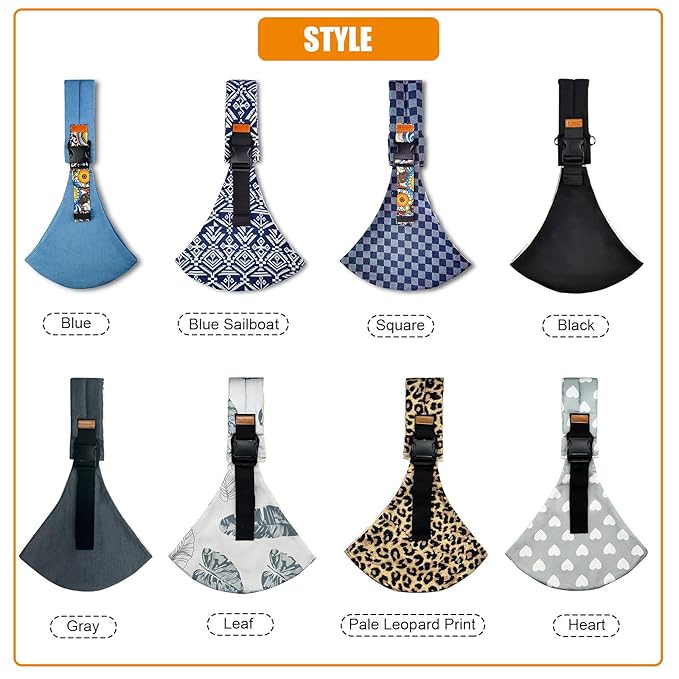 Baby Sling Carrier Newborn to Toddler Adjustable One-Shoulder Design with Hip Seat Support, Labor-Saving Baby Wraps Carrier 10-30 lbs(Gray)