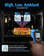 Infrared Thermometer Laser Temperature Gun, Digital Surface Heat Temp Gun Non-Contact for Cooking Food, Pizza Oven, Griddle Meat, Refrigerator, HVAC, Grill, Engine -58 to 752°F (GM321-2)
