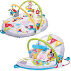 Yookidoo Baby Gym Lay to Sit-Up Playmat. 3-in-1 Newborns Activity Center with Tummy Time Toys, Pillow & Infant Miror. 0-12 Month