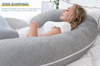 INSEN Cooling Pregnancy Pillow, Maternity Pillow for Pregnant Women, C Shaped for Side Sleeping(Cooling Silky Grey)