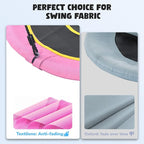 Hapfan 40" Saucer Tree Swing for Kids and Adults, Disc Round Swing for Kids Outdoor with Swivel, UV-Resistant Textilene Fabric, 700 lb Weight Capacity, 9.8 FT Hanging Straps, 2-Year Warranty(Pink)