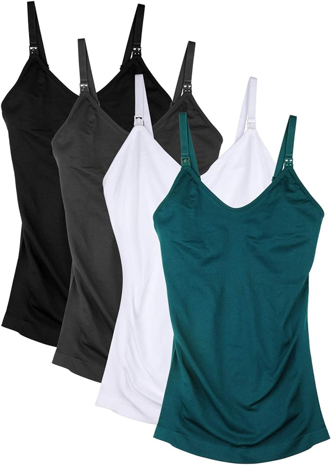 Womens Maternity Nursing Tank Cami for Breastfeeding with Adjustable Straps