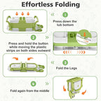 Collapsible Baby Bathtub for Newborn, Foldable Baby Bath Tub with Thermometer & Soft Floating Cushion & Drain Hole, Portable Travel Infant Bath Tubs for Newborns to Toddler 0-36 Months Girl, Green