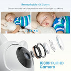 ieGeek Baby Monitor with 2 Cameras, Split-Screen Video Baby Monitor with Audio and 1080P Camera 4.3" Screen - Night Vision, Two-Way Talk, Cry & Motion Detection, Pan-Tilt-Zoom via Screen and Free APP