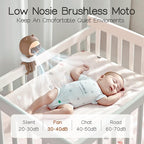 Cute Bear Stroller Fan Clip On for Baby, Portable Bladeless Fans 4 Speeds Oscillating, 4000mAh Rechargeable Battery Powered, Flexible Tripod Strong Cooling for Bedside Crib Car Seat