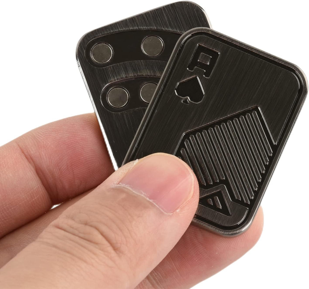 EDC Metal Fidget Slider Toys- Stress Relief EDC Fidget Slider Casual Metal Adult's Hand Toys Office Desk Toys Gifts Stress Toys for Adults(Poker-A)