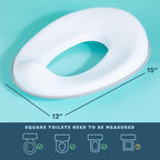 Toddler Potty Training Seat - Toddler Toilet Seat Attachment for Boys & Girls w/Splash Guard Non-Slip Grip for Secure Fit, Fits Standard Round & Oval Toilets, Storage Hook Included, White
