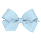 Wee Ones Girls' Plain Wrap Classic Grosgrain Hair Bows on a WeeStay No-Slip Hair Clip, Handmade, Mini, Millennium Blue