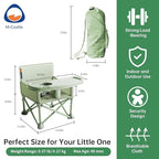 New Portable Travel Booster Seat with Tray|Foldable Infant Seat Booster Dining Chair|Great for Camping, Beach, Lawn|Toddler, Child Camping Chair 6 Months - 3 Years Old (Green)