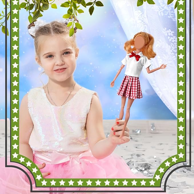 Bencailor 8 Pieces Summer Doll Clothes for 11.8 Inch Doll Accessories Shirt Skirts Dress Outfit Clothing for Birthday Gift(Cute)