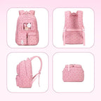 Corduroy Backpack Kids Backpack for Girls School Bags for Middle School Students Book Bag for Elementary Primary Kawaii Ita Backpack, Pink Strawberry