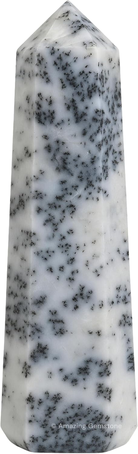Amazing Gemstone Dendrite Opal Crystal Towers - Natural Healing Crystal Point Obelisk for Reiki Healing and Crystal Grid (2 Inch to 3 Inch)