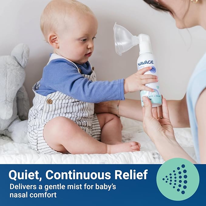Navage Starter Kit with 30 SaltPods and Baby Mist Bundle – Natural Nasal Irrigation for Adults and Continuous Saline Mist for Baby Congestion Relief
