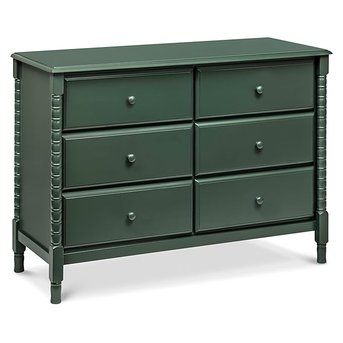 DaVinci Jenny Lind Spindle 6-Drawer Dresser in Forest Green