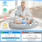 Baby Lounger - Baby Lounger for Newborn 0-24 Months, Breathable and Soft Cotton Cover Baby Nest, Portable Cozy Tummy Time Lounger for Home and Travel, Ideal Baby Essentials & Shower Gifts