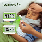 Femometer Thermometer for Adults and Kids, Digital Thermometer with Fever Alert, Memory Recall, C/F Switchable, for Oral, Rectal or Under Arm Use, Green