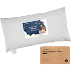 Toddler Pillow with Pillowcase - 10x18 My Little Dreamy Kids Travel Bed Pillows for Sleeping, Organic Cotton Small Pillowcase, Soft & Breathable, Machine Washable, Toddlers 2-5 years old (French Gray)