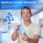 Neti Pot Sinus Rinse Bottle 260 ML with 60 Nasal Wash Salt Packets and Sticker Thermometer Nose Wash Cleaner Pressure Rinse Nasal Irrigation for Adult & Kid BPA Free (Blue)