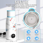 Portable Bottle Warmer, Travel Formula Milk Warmer for Baby, 17oz Water Warmer On The Go with 3min-Rapid-Heat Fast Charge Cordless Formula Warmer Temp Control Baby Travel Essential Xams Gift