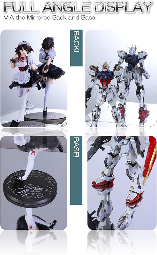 Acrylic Display Case, Mirrored Back and Base, UV Protected, Front Door with Magnetic Buckle, Display Box, Dustproof Showcase for Figures, Collections, Models, Toys (8x8x12 inch, 20x20x30 cm)