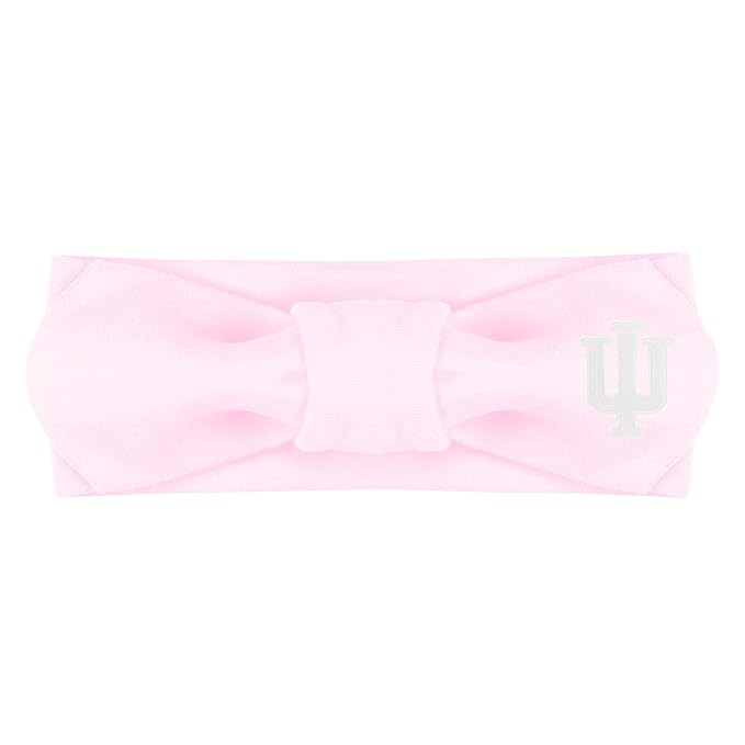 Creative Knitwear Indiana Hoosiers Infant Girls Pink Solid Hair Knot Headband Embroidered Logo - Size Newborn - 4T