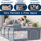 Baby Playpen 74x50 Inch, Playpen for Babies and Toddlers, Play Pen Pin Indoor Outdoor Baby Play Fence