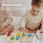 Shape Sorter - Wooden Pound A Ball and Montessori Number Puzzle Set for Babies - Educational Sorting Game with Storage Car for Toddlers
