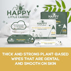 Happy Little Camper Natural Flushable Wipes - Hypoallergenic Wet Wipes with Aloe Vera, Chamomile and Pomegranate Extract - Unscented Baby Wipes Safe for Sensitive Skin - 600 Count