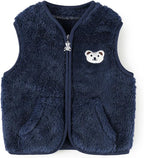 Baby Boys Girls Fleece Vest Zip Up Cute Bear Jackets Fuzzy Fall Winter Warm Clothes Newborn Outwear for Toddler Infant