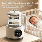 Baby Water Warmer, Baby Bottle Warmer Glass Tea Kettle Boiler, Formula Maker with Night Light, Accurate Temperature Control for Formula, Low Noise Breastmilk Warmer, 24/7 Keep Warm, Coffee,Tea