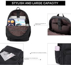 CLUCI Black Backpack for Women Men, Waterproof High School Bookbag, Lightweight Casual Travel Daypack, Classic Basic College Backpack, Middle School Bag for Teen Girls Boys Laptop Backpack