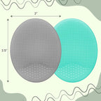 S&T INC. Exfoliating and Massaging Cradle Cap Bath Brushes for Baby, Silicone - 2 Inch x 2.5 Inch, Grey and Teal, 2 Pack