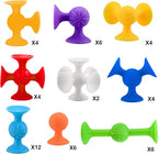 48 Piece Suction Cup Toys Construction Set, Silicone Building Blocks DIY Blocks - Sucker Toy are Fun Bath Toys, Fidget Toys for Toddlers 1-3 Old Boys and Girls