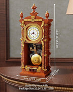 Vintage Pendulum Clock Building Block Set, Stem Toy with Real Clock Function and Linkable Mechanical Pendulum, Unique Home Decoration and Collectible for Adults&Kids 6+