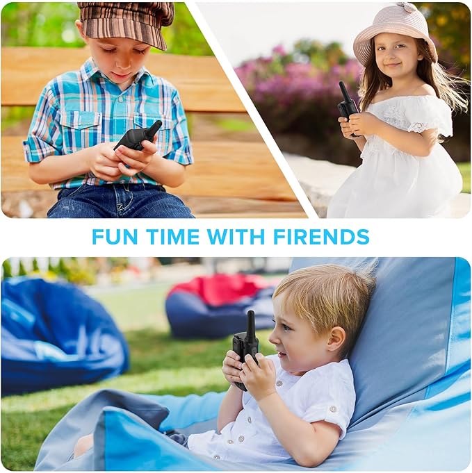 WokTok Small Machine Walkie Talkie,Camping Outdoor Game Toys Christmas Birthday Gift for Boys and Girls 3 4 5 6 7 8 9 10 Years Old Rechargeable with NOAA,Lanyard Kids Walkie Talkie 2 Packs