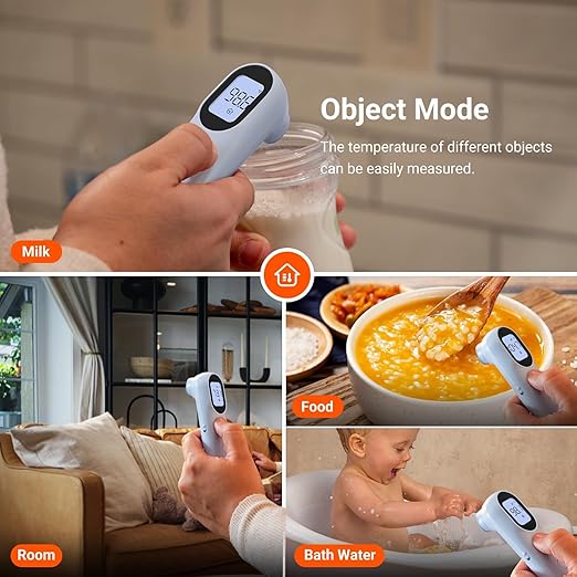 iHealth Infrared Digital Thermometer for Adults and Kids, Baby Thermometer with 3-in-1 Mode & 3-Color Prompt, Fever Alarm & Silent Mode, Forehead & Object Detection, 40 Memory Storages, PT9L, Blue