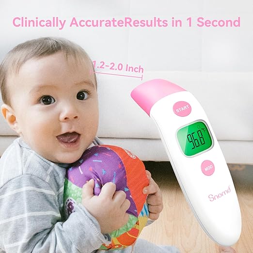 Forehead and Ear Thermometer 3 in 1 Non-Contact Backlight Body Object Temperature Checking Sensor Touchless Digital Thermometer with Fever Alert