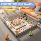 Baby Play Mat 50x50 Playpen Mat Upgraded Thicker Baby Floor Play Mat Cushioned Anti- Slip Crawling Mat Waterproof Activity Playmat for Babies Toddlers Infants Tummy Time(50x50, Letter Fox)