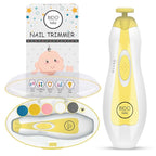 BİDO Baby Nail Trimmer File Electric-Safe Baby Nail Clippers,Manicure Kit for Newborn Toddler and Kids,6 Grinding Heads and LED Light, Pink or Blue (Yellow)