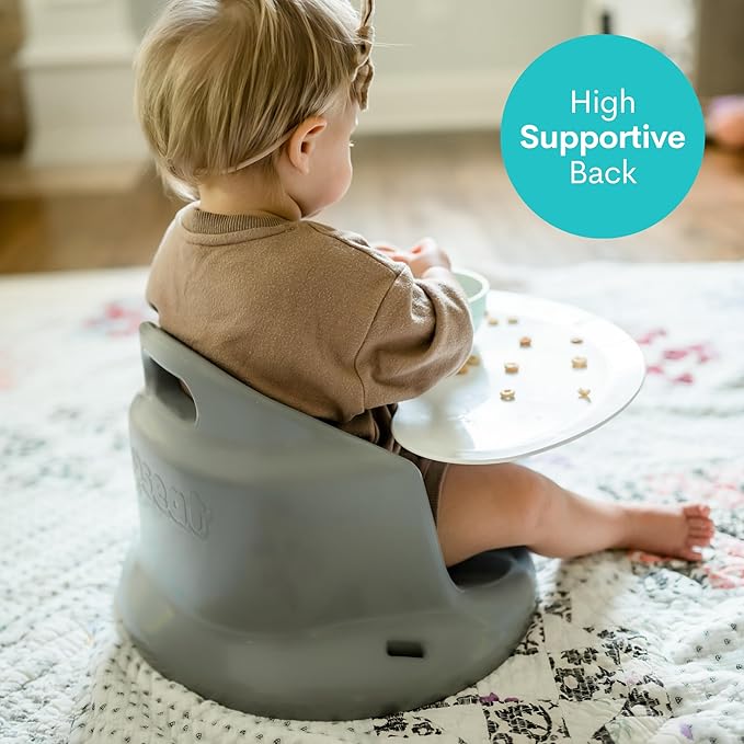 Upseat – The Original Ergonomic Baby Floor & Booster Seat with Tray, Developed with Physical Therapists for Upright Posture & Healthy Hip Development, 4–24 Months, Dishwasher-Safe Extra-Large Tray