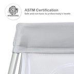 BABY JOY 2 in 1 Travel Crib with Side Zipper, Portable Baby Playard with Soft Washable Mattress, Installation-Free Home Playard with Carry Bag for Airplane, Lightweight Playpen for Infants &Toddlers