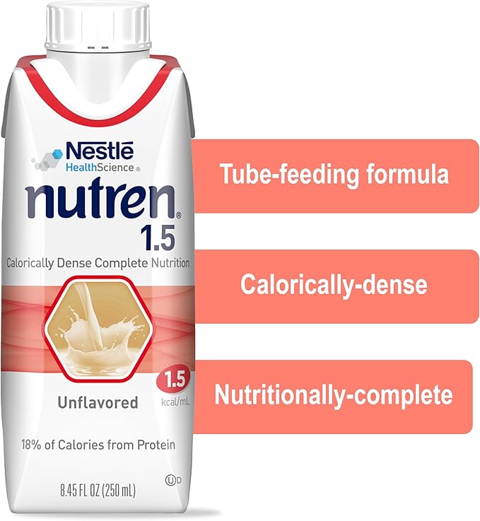 Nestle Nutren 1.5 Tube Feeding Formula Unflavored 250 mL Carton 24 Ct
