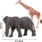 BOLZRA Safari Zoo Animals Figures Toys, 14 Piece Realistic Jungle Animal Figurines, African Wild Plastic Animals with Lion, Elephant, Giraffe Educational Learning Playset for Toddlers, Kids, Children