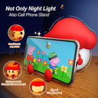 Mushroom Night Light for Kids, Cute Silicone Night Light, 7 Adjustable Color Breathing Mushroom Lamp, Rechargeable USB LED Touch Light for Children's Room Decor, Christmas Birthday Gift (Red)