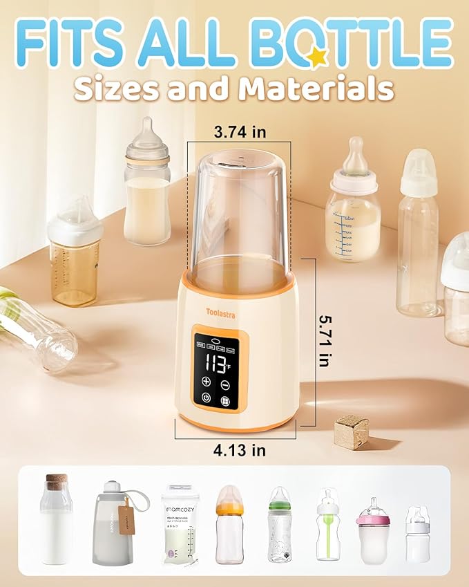 Bottle Warmer, Faster Heating Baby Milk Warmers for All Bottles with Accurate Temp Control Water Bath Tech and Auto Shut-Off, BPA-Free Multifunctional Bottle Warmer for Breastmilk and Formula