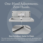 Foundations Ultra Horizontal Wall Mounted Baby Diaper Changing Station, Oversized Changing Surface, Plastic with Heavy Duty Stainless Steel Hinge - Gray (200-EH-01)