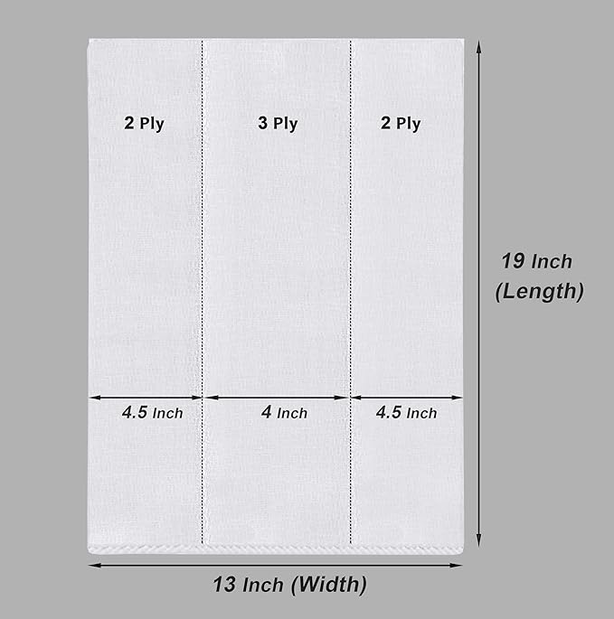 Ruvanti Unisex Baby Boys Girls Birdseye Prefold Cloth Diapers Washable - White 3-Ply 10 Pack